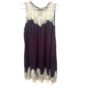 Umgee NWT Navy Dress Unconventional Lace Sz L Boho Flowy